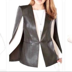 Black Leather Cape Jacket